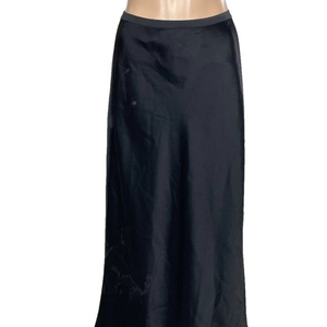 NEW POLO RALPH LAUREN Women's Skirt Double Faced Satin Midi Size 2 Black